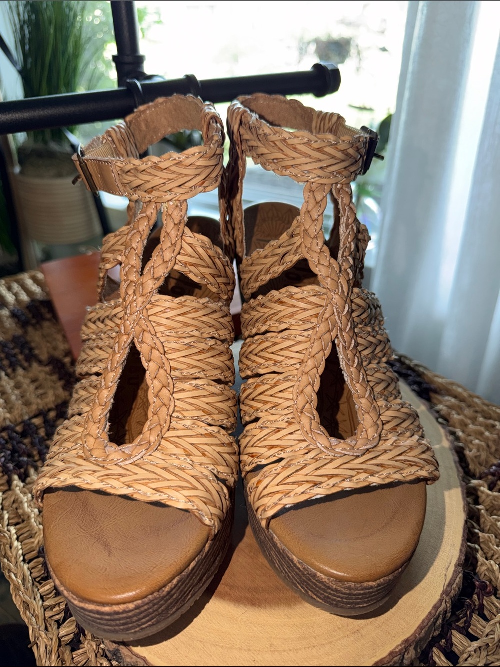 Blowfish Braided Espadrille Wedge Sandals - Tan - Picture 2 of 10